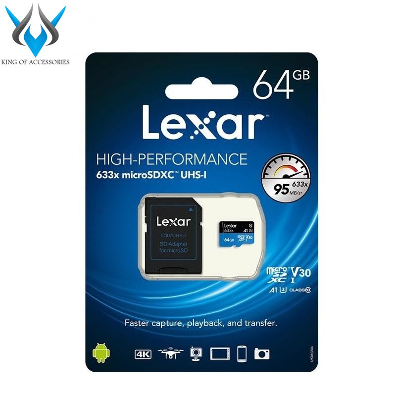 Thẻ nhớ MicroSDXC Lexar 64GB 633x A1 V30 U3 4K 95MB/s