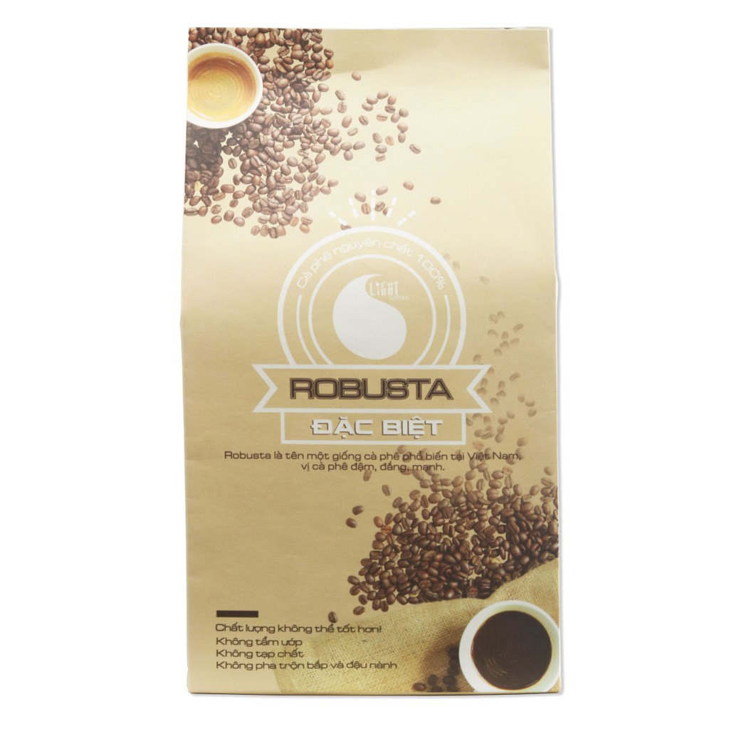 Combo phin pha cà phê inox cao cấp và cà phê bột nguyên chất 100% Robusta đặc biệt Light Coffee 500gr