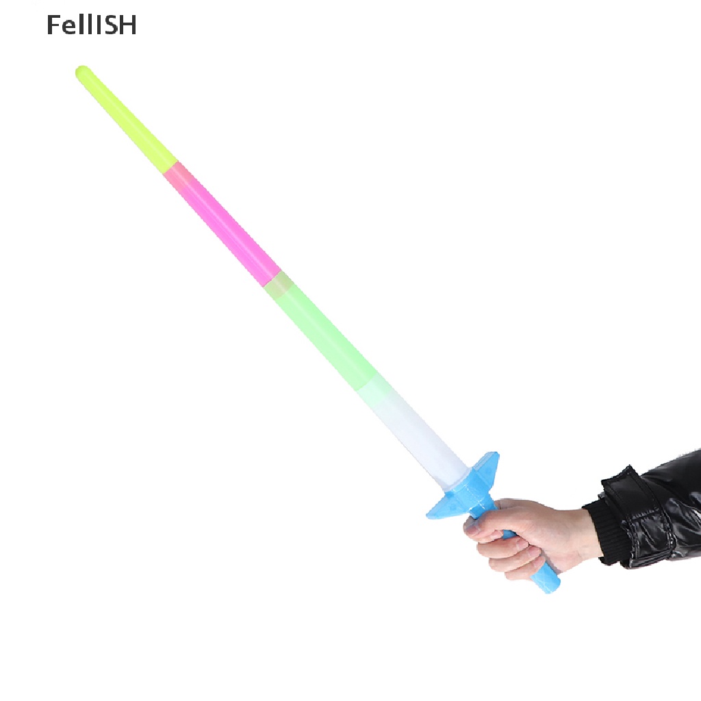 [Felli] 1 PC LED Glow Stick 4 Section Extendable LED Glow Sword Kids Toy Flashing Stick  439br