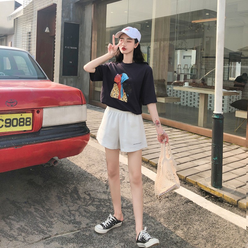 Quần đùi sporty ullzang thêu chữ❣️FREESHIP❣️ chất thể thao from to, hàng đẹp HOT TREND 2021 | BigBuy360 - bigbuy360.vn