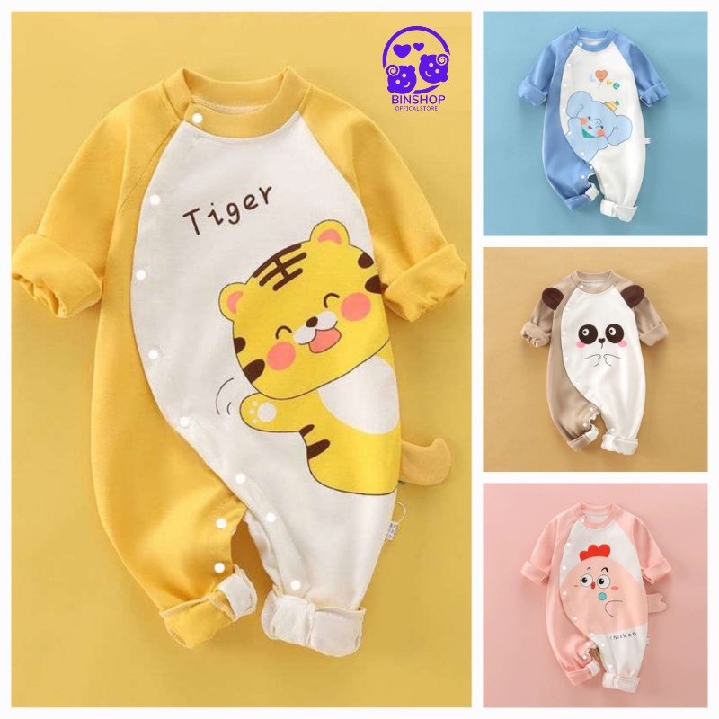 Bộ body dài tay cho bé, bodysuit cho bé trai bé gái mẫu quần áo sơ sinh hè thu đồ liền thân cho bé 0-12M