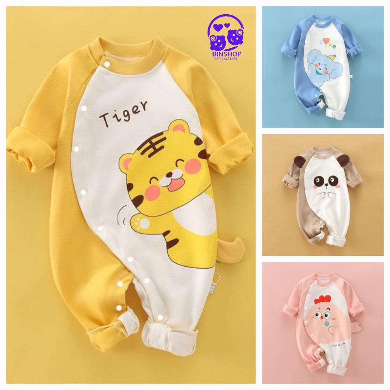 [Thun Lạnh] Bộ body dài tay cho bé, bodysuit cho bé trai bé gái mẫu quần áo sơ sinh hè thu đồ liền thân cho bé 0-12M