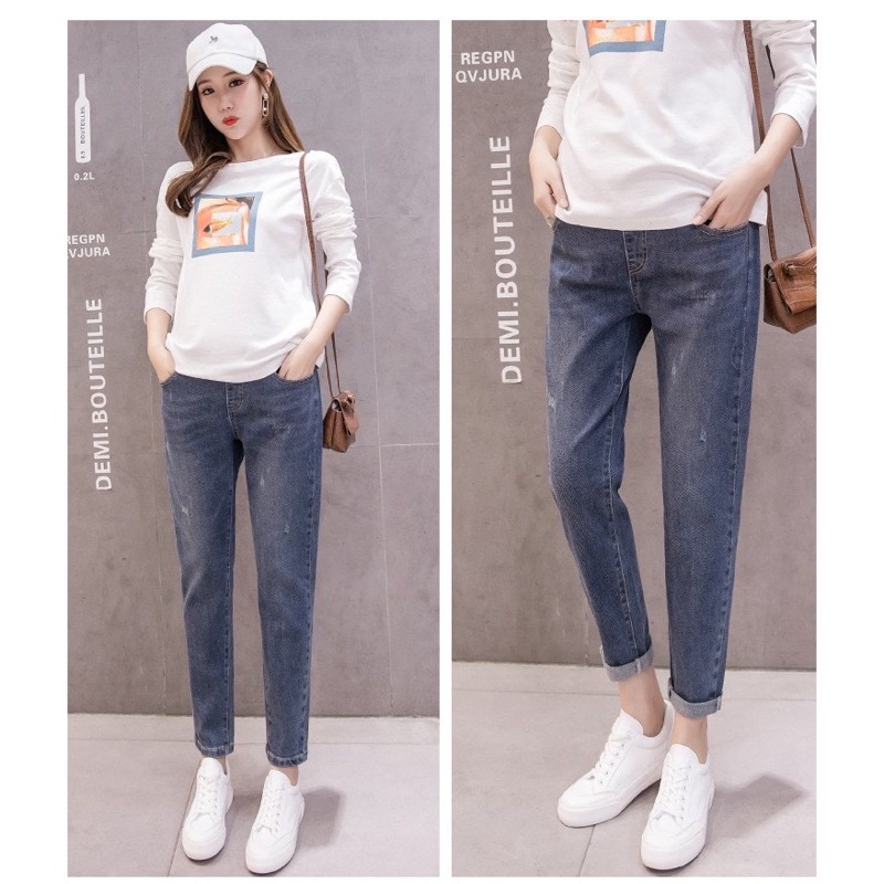 Quần Bò Bầu, Quần Jeans Bầu Hàng Mềm Đẹp Loại 1 Thời Trang Đủ Size- Đủ Màu Cho Mẹ Bầu (có chun chỉnh)