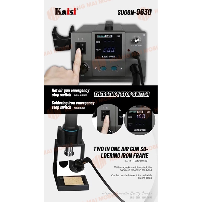 Máy khò, hàn Sugon 9630 (2 in 1, khò liền hàn dùng mũi 936)