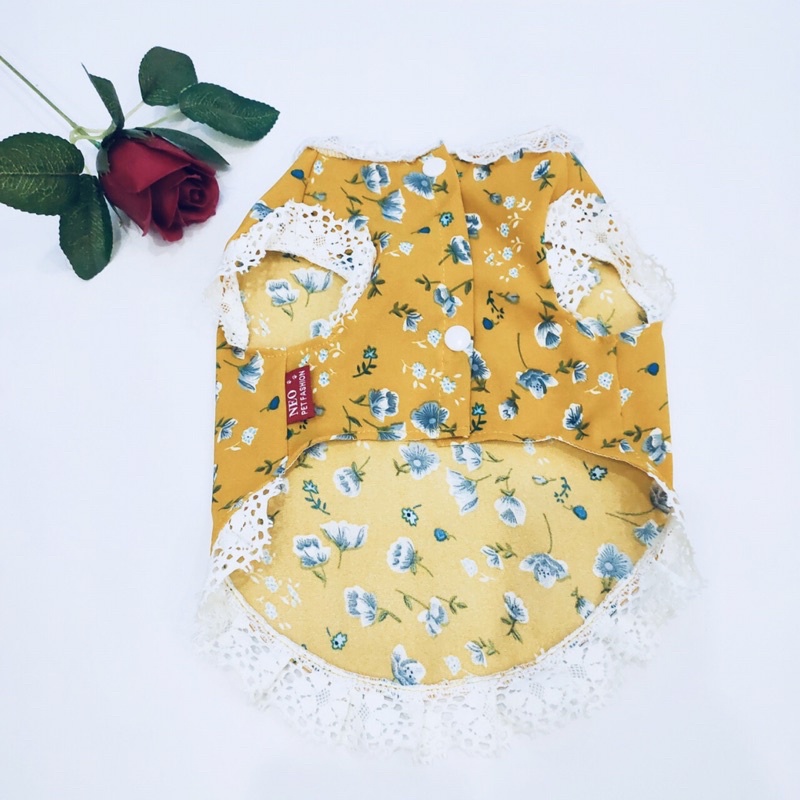 Đầm vàng thời trang dành cho thú cưng, Quần áo chó mèo LaLi Petfashion