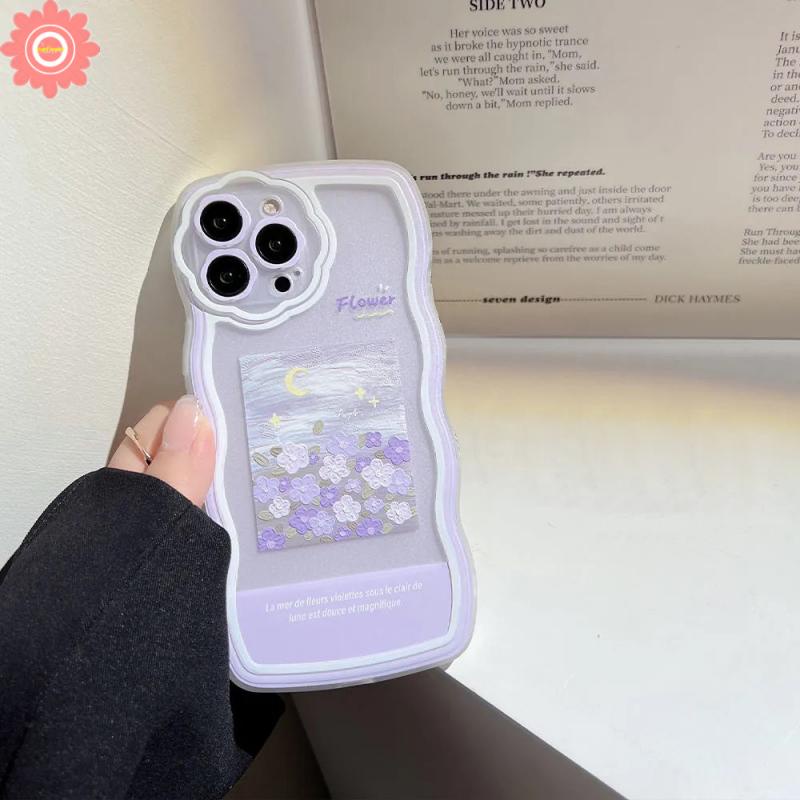 Ốp Điện Thoại Họa Tiết Hoa Tím Cho iPhone 6 6s 7 8 Plus 11 12 13 Pro MAX XR SE 2020 X XS MAX