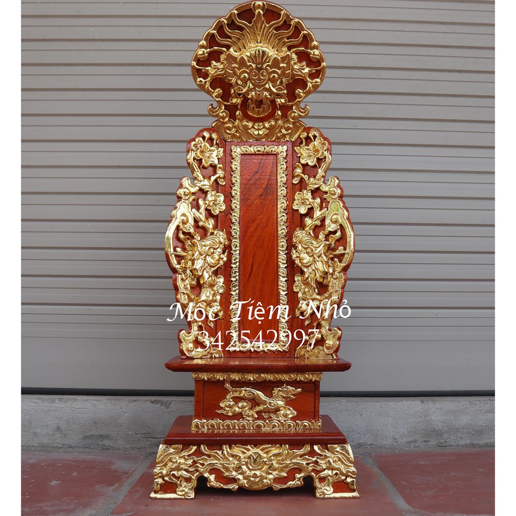 Bài vị thờ cúng gia tiên gỗ gõ cao 61cm ngang 25 sâu 15cm