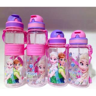 Bình nước cho trẻ em có ống hút họa tiết nữ hoàng băng giá Disney Elsa pony Kt 350ml-500ml