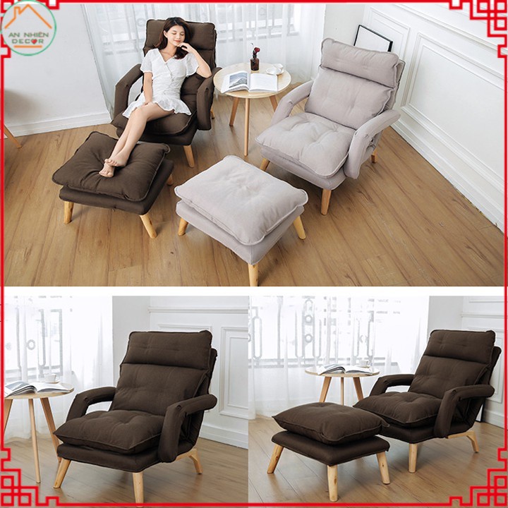 Ghế Sofa Thư Giãn Kèm Đôn Gác Chân 5 Chế Độ Ngả Thành Giường Đa Năng