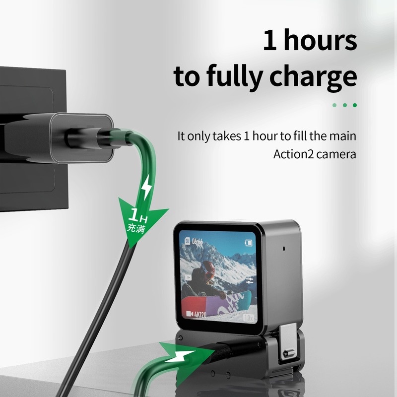 Đế Sạc Telesin Từ Tính 1/4&quot; Cho Giá Đỡ Ba Chân Máy Ảnh Hành Động DJI Action 2 Main