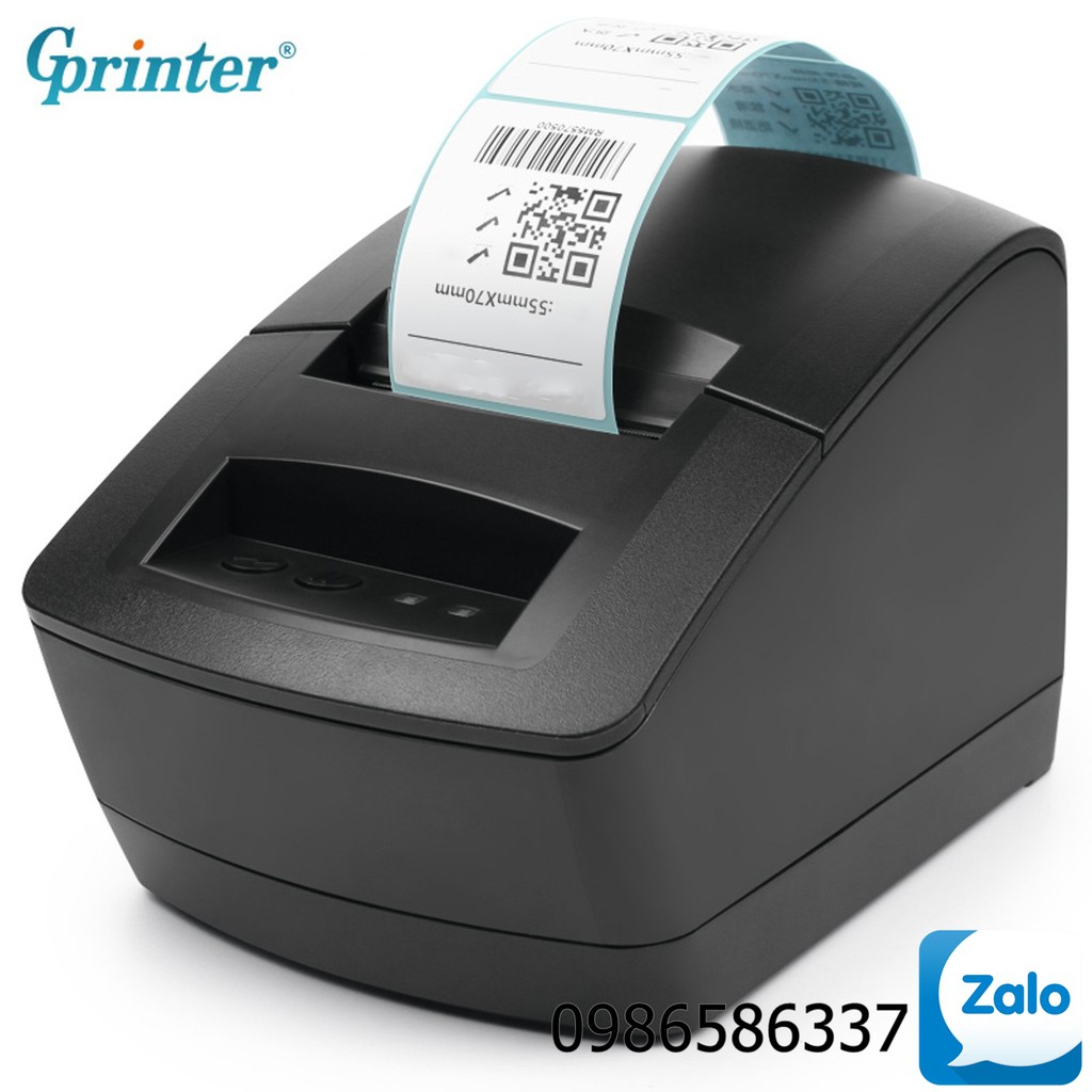 Máy in mã vạch Gprinter 2120TU, máy in tem trà sữa, in nhãn gửi hàng 50x80mm có sẵn driver trong máy,in cực nhanh iZamo