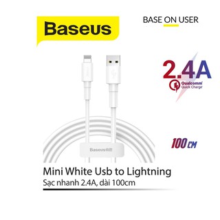 Dây cáp sạc lightning baseus mini white chính hãng