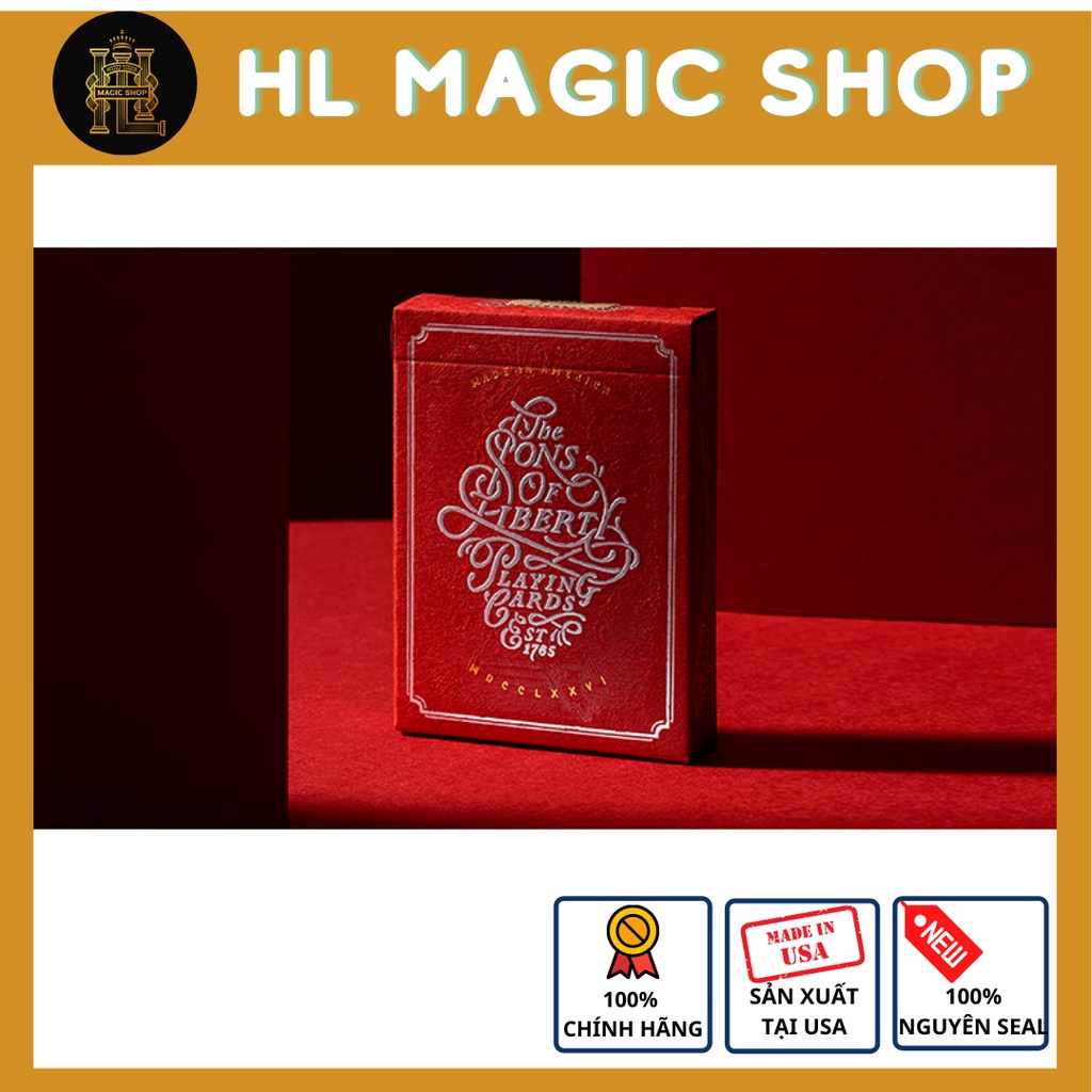 Bộ bài tây Sons of Liberty Patriot Red Playing Cards - Bài Mỹ - Bài Chính Hãng