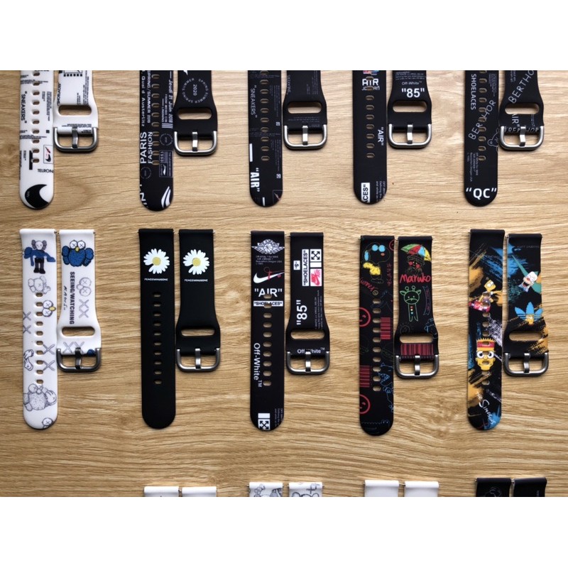 Dây silicone kiểu active hoạ tiết siêu ngầu cho đồng hồ