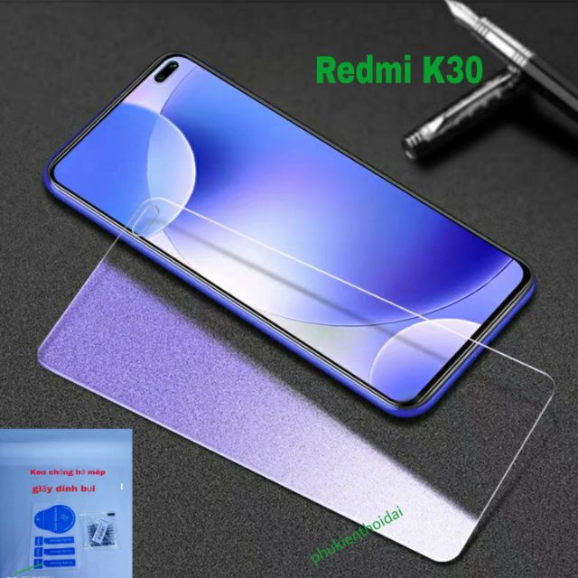 Cường lực Redmi K30 / K30 5G / K30 Pro / K40 / K40 Pro tím chống tia UV hại mắt 9H / 2.5D ( tặng keo mép )