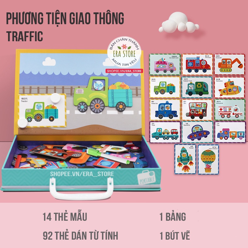 Bộ Ghép Hình Nhân Vật, Bộ Đồ Chơi Giáo Dục Tích Hợp Bảng Viết Và Vẽ Phát Triển Sự Sáng Tạo Cho Trẻ - Hàng Tốt