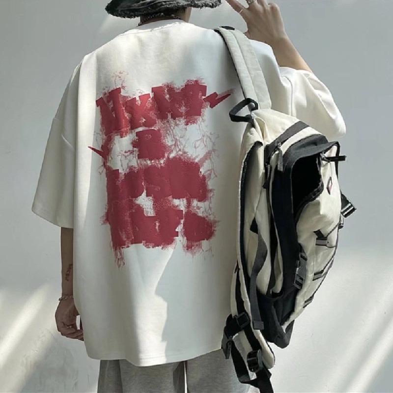 Áo Thun Ngắn Tay Form Rộng Phong Cách Hàn Quốc Dành Cho Nam