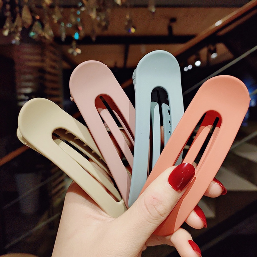 Kẹp tóc màu trơn đơn giản thời trang cho nữ