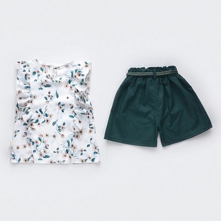 Bộ Áo Sơ Mi Cotton + Quần Short In Hoa Thời Trang Mùa Hè Dành Cho Bé Gái Sơ Sinh 2023