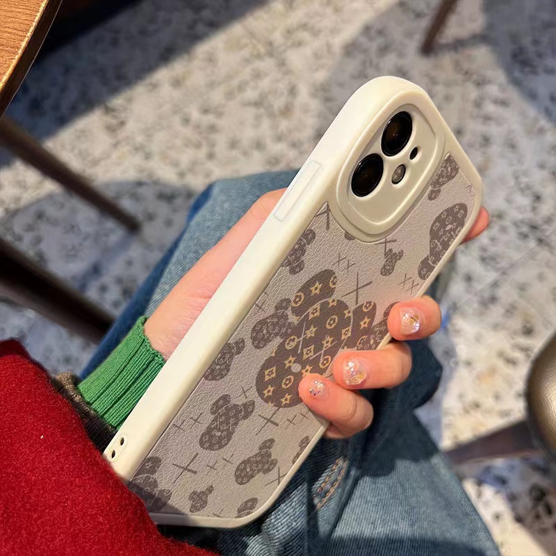 Ốp Điện Thoại Da In Hình Gấu Kaws Cho iphone 13 Pro Max i13 13pro 11 Pro Max i11 iX Xs XR Xs Max 7plus 8plus 12Pro 12 Pro Max
