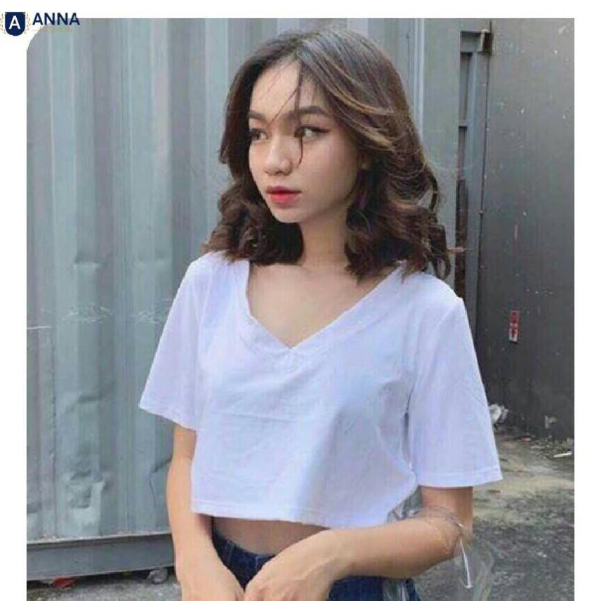 Áo Crotop Cổ Tim FROM RỘNG Thời Trang Cho Bạn Nữ Thời Trang Nữ Anna ( hình ảnh thật )