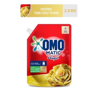 Nước giặt OMO Matic Comfort tinh dầu thơm cho máy giặt cửa trên gói 2kg