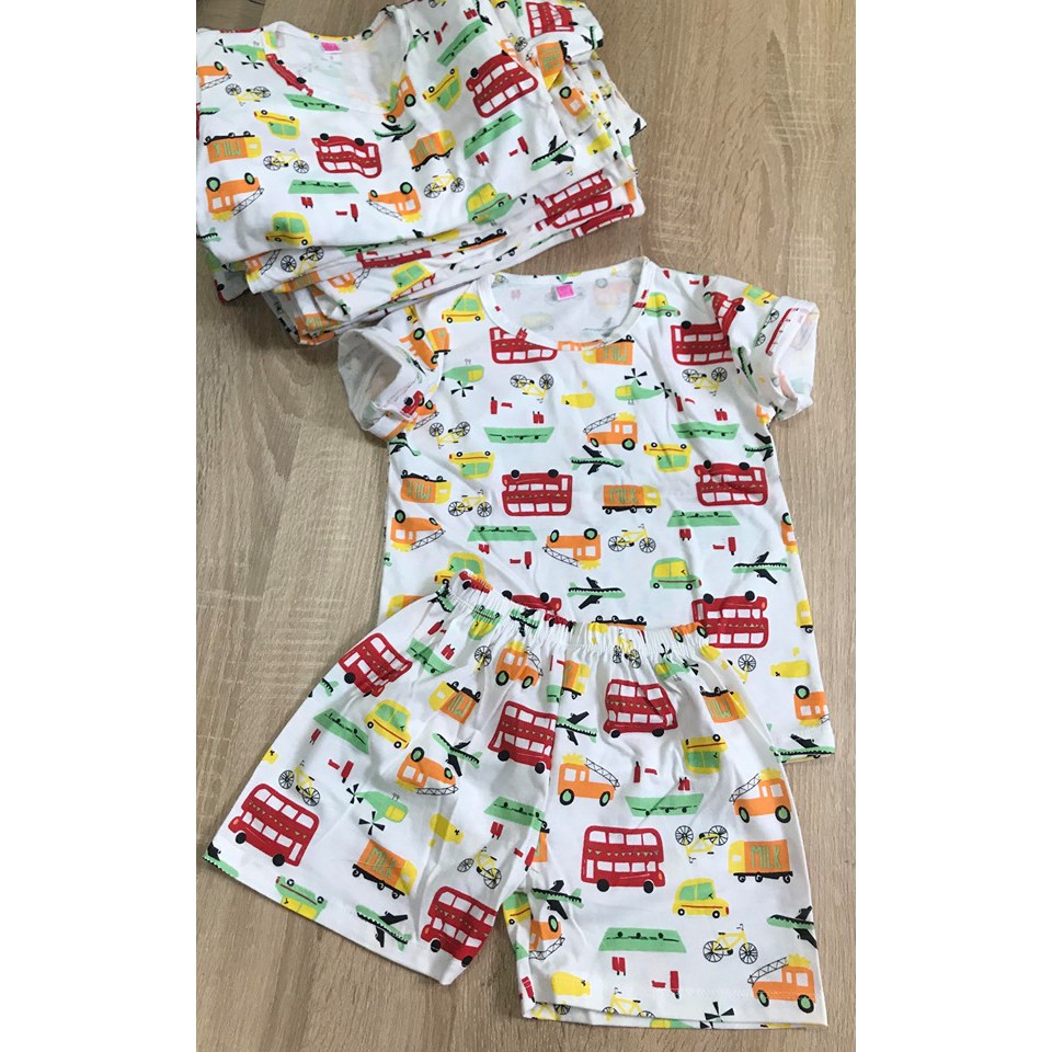 Quần áo trẻ em - Bộ cotton họa tiết cho BT BG từ 8-30kg