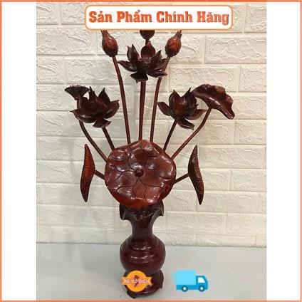 Hoa sen thờ gỗ mít (đồ thờ cúng bằng gỗ, dành cho các bàn thờ cặp , bàn thờ treo , ban thần tài...
