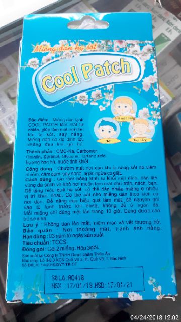 Hộp 6 Miếng dán lạnh cool patch