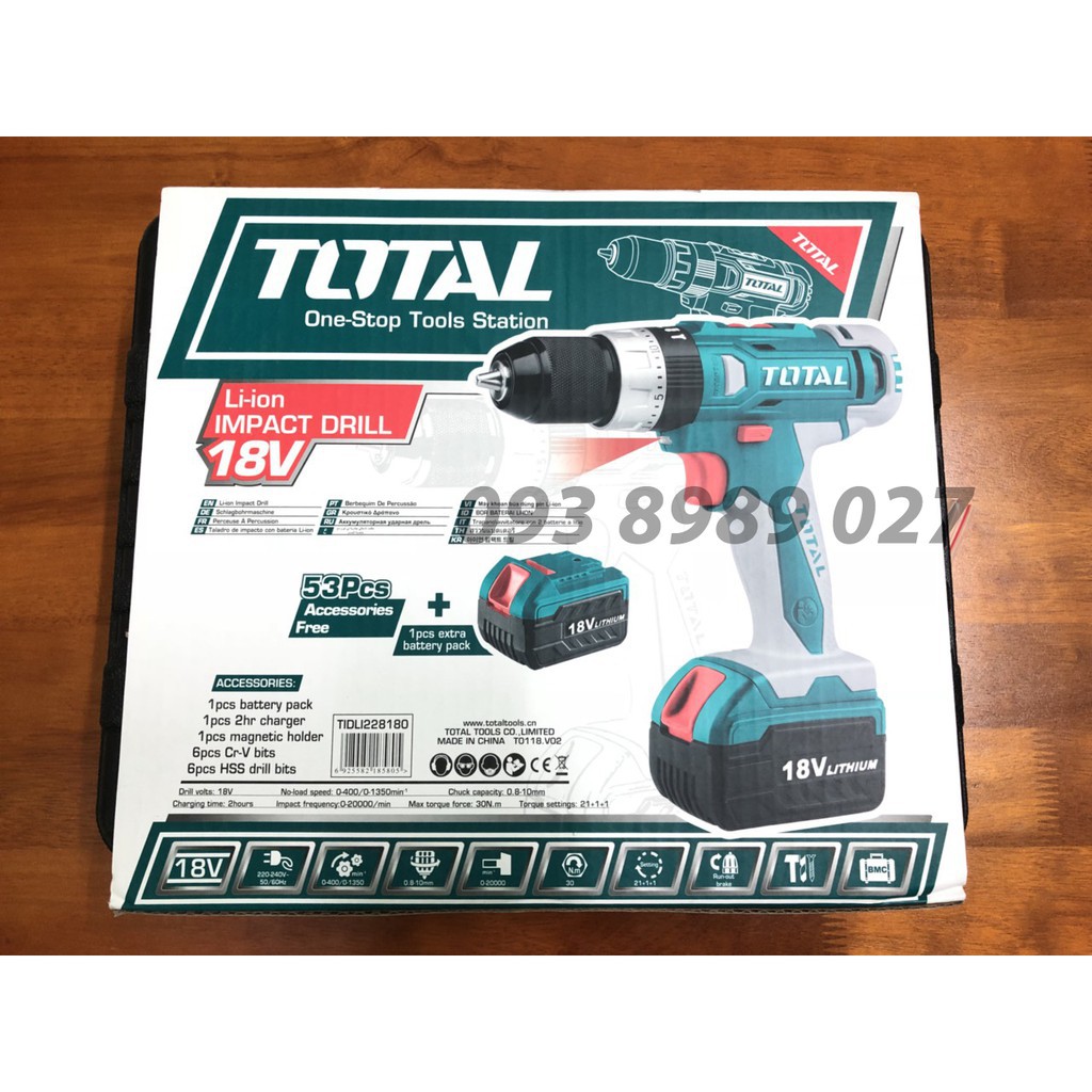 MÁY KHOAN BÊ TÔNG DÙNG PIN TOTAL 18V