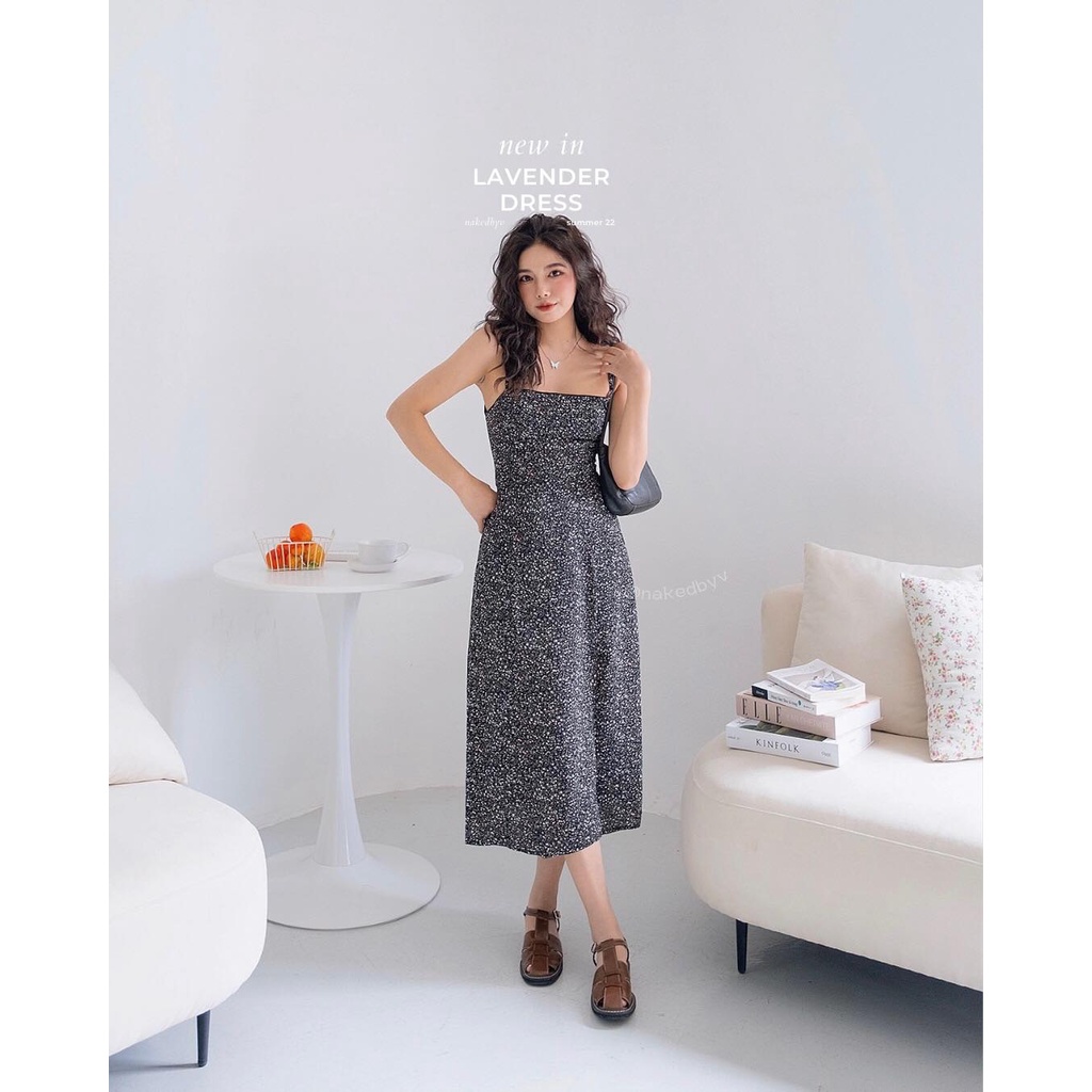 Váy hai dây hoa nhí sẻ Naked by V - Lavender Dress