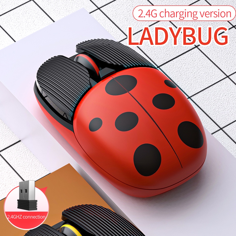 Chuột Bluetooth Không Dây 2.4G + Chuột Hoạt Hình 3 Chế Độ Yên Tĩnh Cho Laptop Notebook