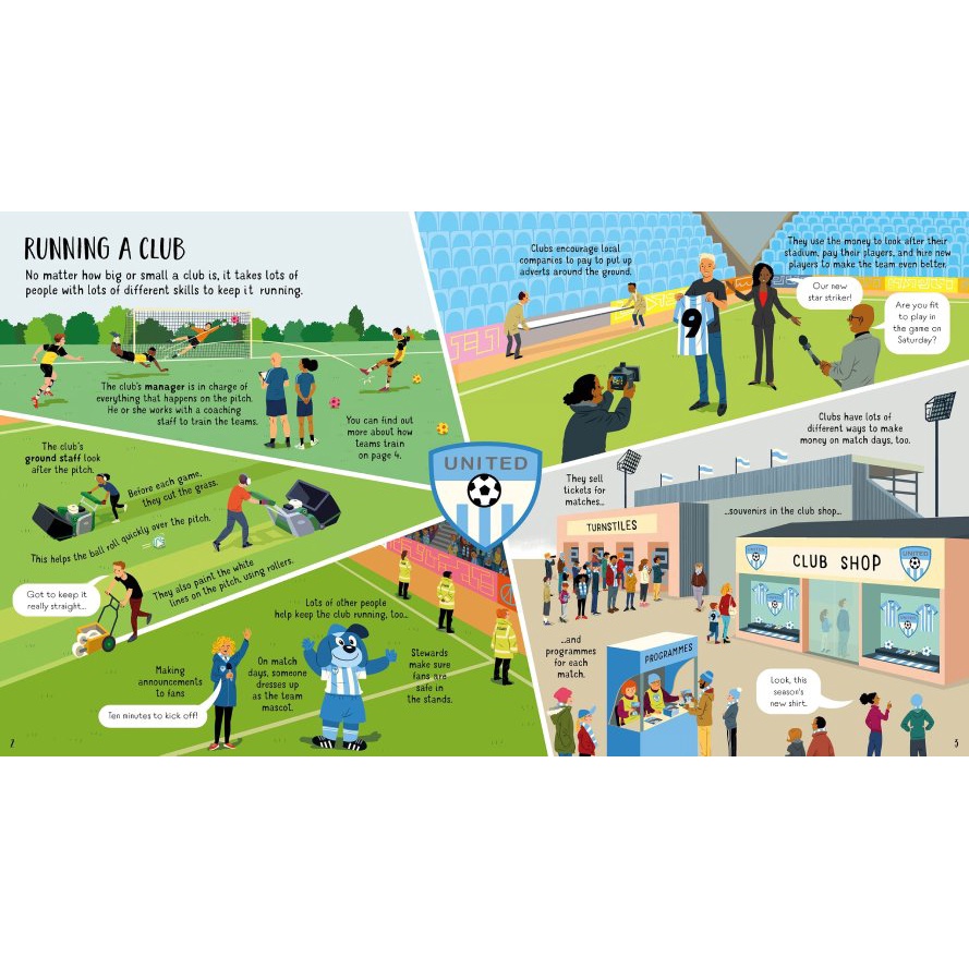 Sách Usborne - tương tác lật mở cho bé 6-8 tuổi Look Inside Football