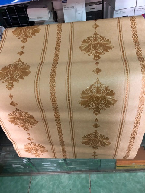 Thanh lý dọn kho giấy dán tường khổ 53cm*10 mét dán keo sữa hoa văn in lụa nổi vân sang trọng | BigBuy360 - bigbuy360.vn