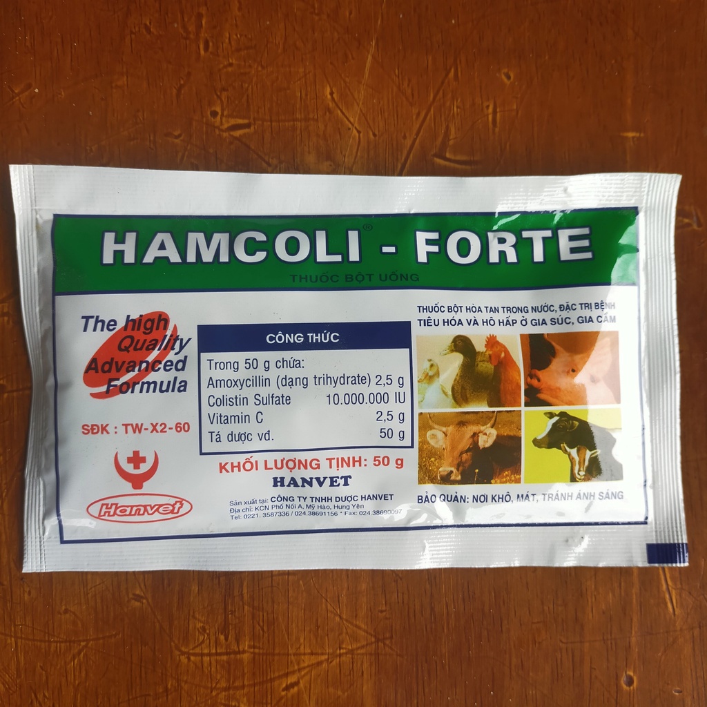 Thuốc Bột Hỗ Trợ Ngăn Nhiễm Khuẩn Gia Súc Gia Cầm Hancotmix Forte 50g