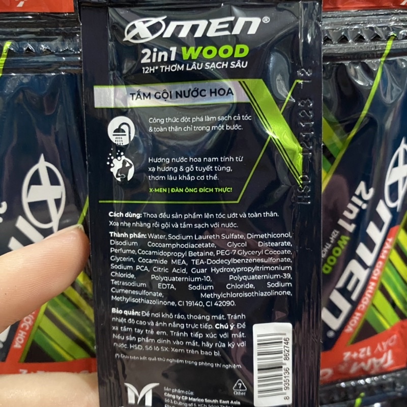Dây Tắm Gội Xmen Wood 2in1 (5g x 12gói)