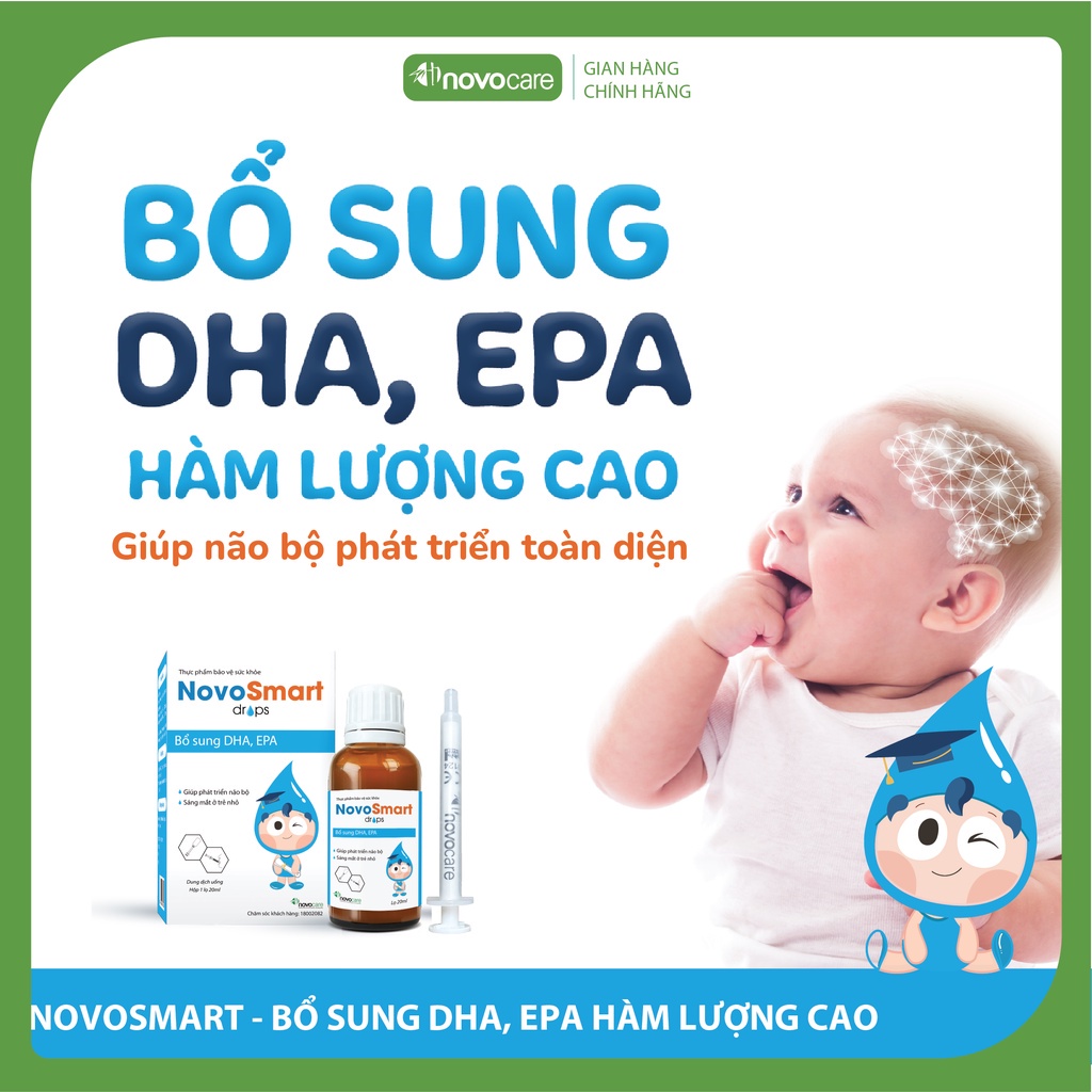 Novo Smart DRop bổ sung DHA, EPA  cho trẻ, giúp bé thông minh, nhanh nhẹn hơn