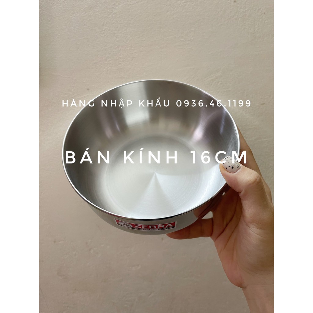 Bát,tô đựng canh,cơm Inox 304 Zebra Thái lan 16cm - 111016(Hàng công ty)