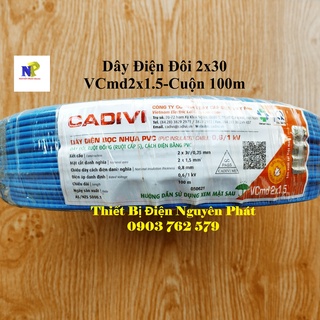 [CADIVI] Dây Điện Đôi 2x30 VCmd2x1.5 - Cuộn 100m