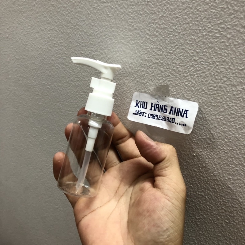 COMBO 10 chai vòi nhấn Trắng/ nhấn Đen- Bình nhựa trong suốt 10ml/ 30ml / 50ml/ 100ml xịtgiọt đựng nước rửa tay, dầu gội