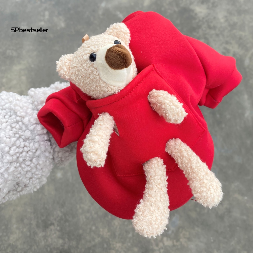 Áo Len Chui Đầu Hình Gấu Giữ Ấm Mùa Đông Mừng Năm Mới Cho Cún Cưng