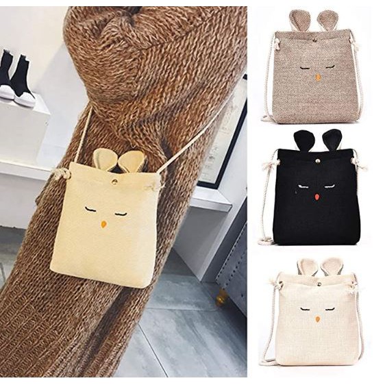 Túi vải ulzzang tai thỏ đeo chéo X08