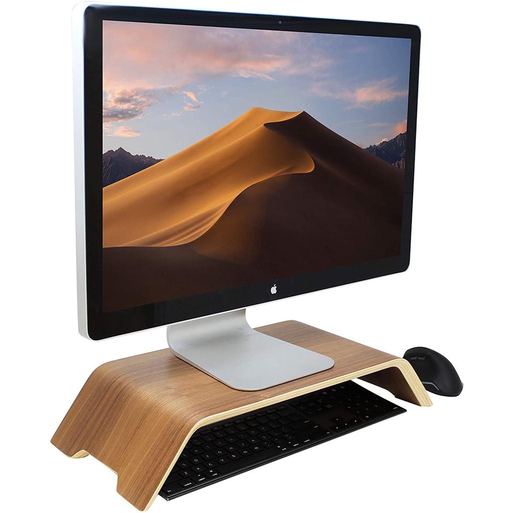 Kệ màn hình máy tính gỗ uốn cong Imac Stand - Veneer Walnut (Bản cao cấp) | BigBuy360 - bigbuy360.vn