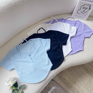 (Video thật) Áo Croptop Yếm Kiểu Nút