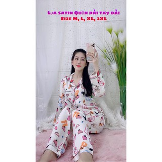 [Free Ship] M dưới 50kg- Bộ dài tay lụa satin