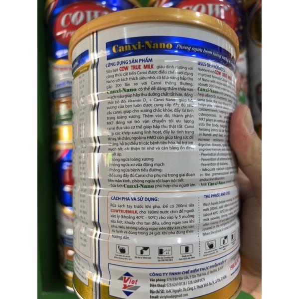 Sữa Cow True Milk CanXi 900g
