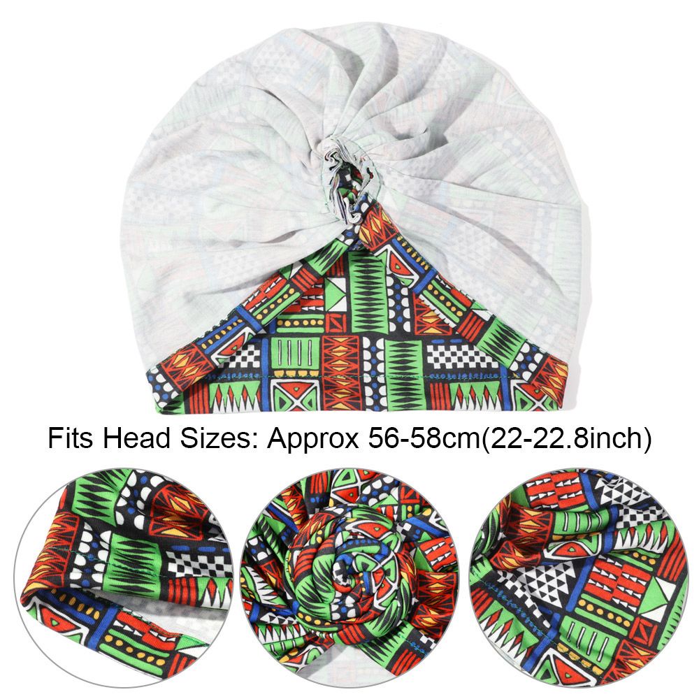 Mũ trùm đầu turban cotton satin mềm mại thắt nút hoa phong cách Châu Phi thời trang dành cho nữ