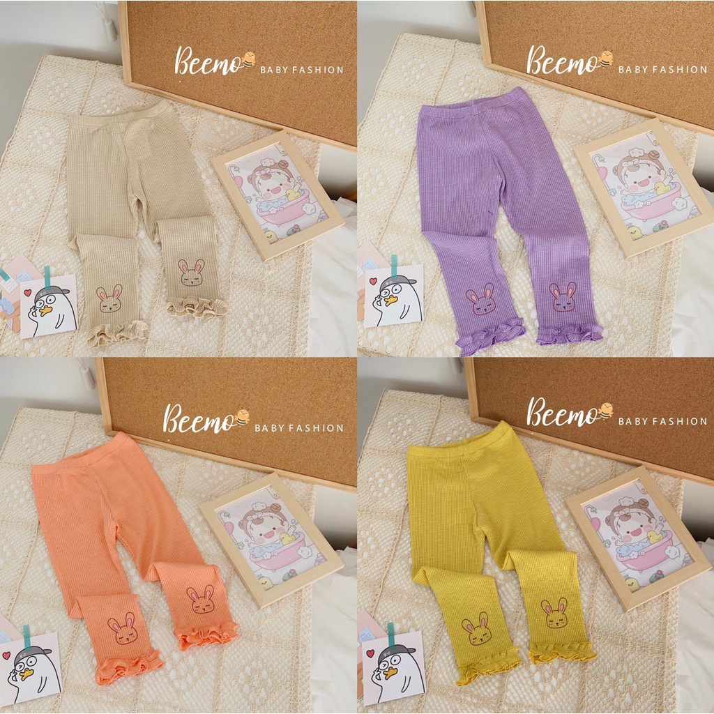 Quần legging cotton bé gái thỏ điệu đà Beemo 21Q017