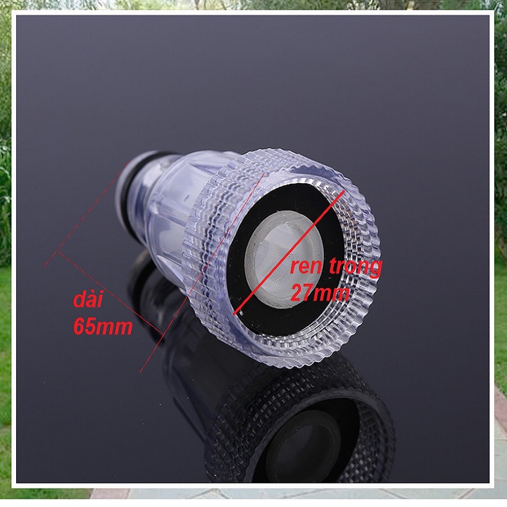 ĐẦU NỐI NHỰA có ren trong 27mm có lưới lọc ra NÚM NỐI chuyên dụng máy xịt rửa áp lực – 814