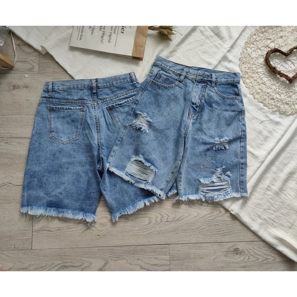 Quần jean ngố 106 rách cá tính, hình thật tự chụp